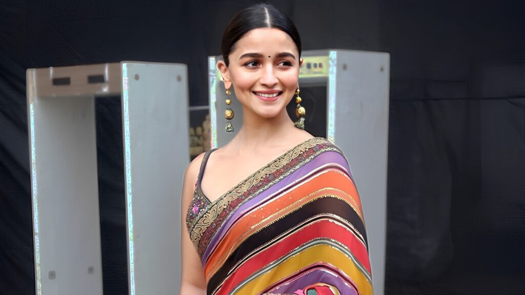 Alia Bhatt Sabyasachi Silk Saree Photos