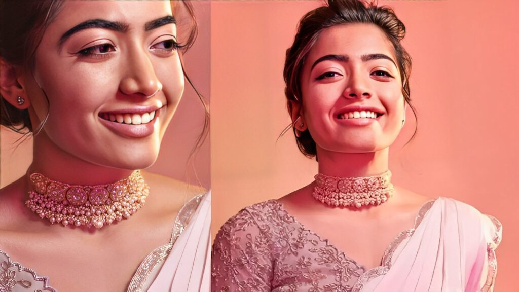 Rashmika Mandanna Saree With Jewellery Photos