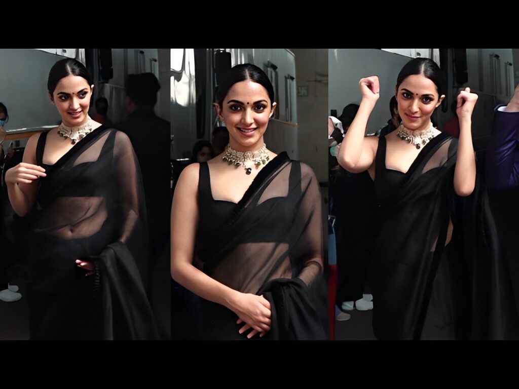 Kiara Advani Black Beautiful Saree