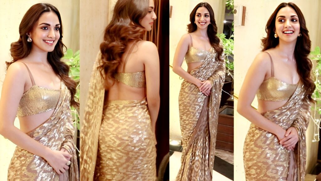 Kiara Advani Gold Saree