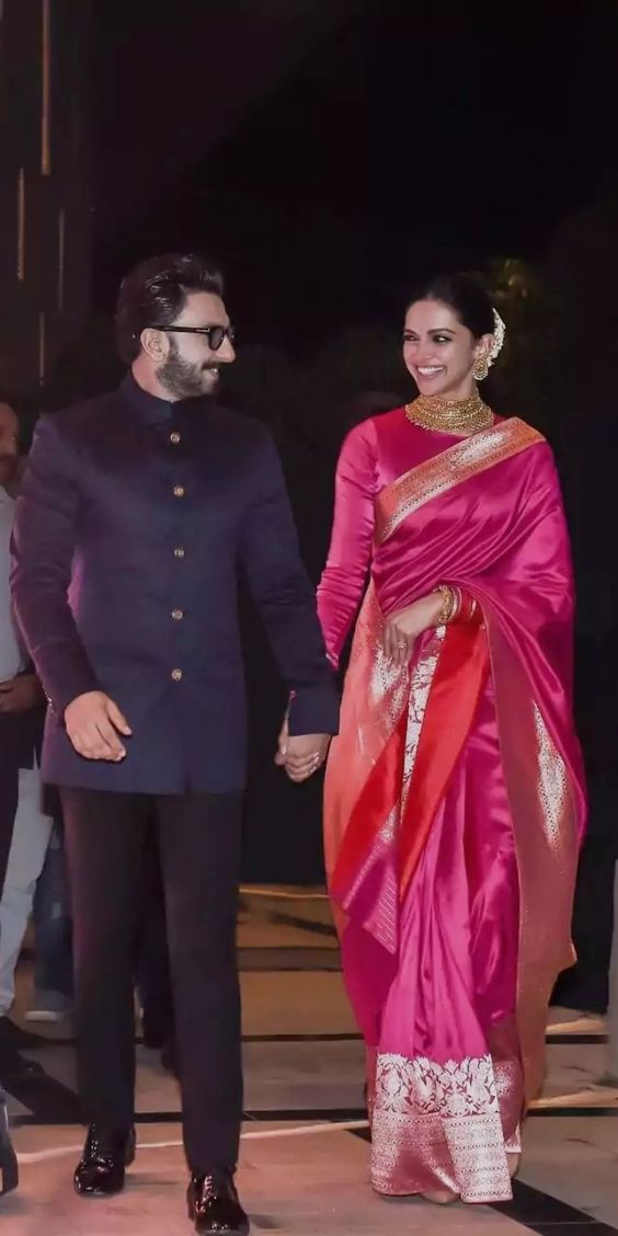 deepika padukone in pink saree- latest party wear collection