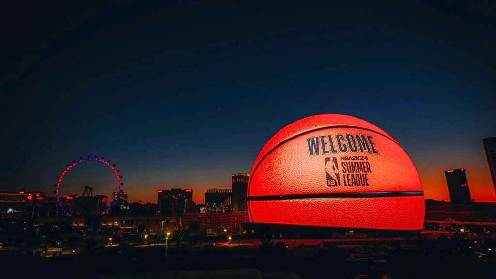 Basketball Image on MSG Sphere Las Vegas
